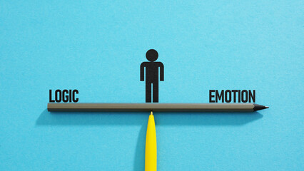 Logic and emotion balance is shown using the text