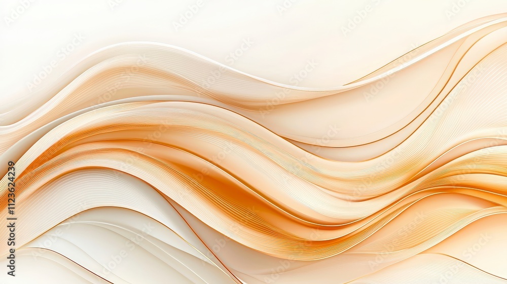 Poster abstract wave patterns in soft shades of cream and beige create a serene and modern backdrop, perfec