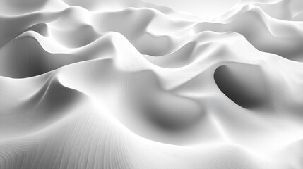 Obraz premium Abstract grayscale undulating landscape.