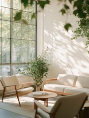 Fototapeta premium Modern Wedding Planner Presenting Venue Options in Chic Office to Excited Couple
