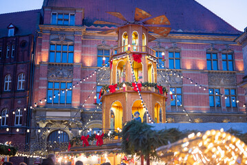 Decor at the Christmas festival Fair in the center of the Old City in Gdansk Poland © Sheviakova