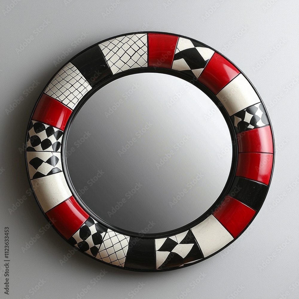 Poster eclectic mirror features bold and creative frame various materials and patterns perfect expressing i