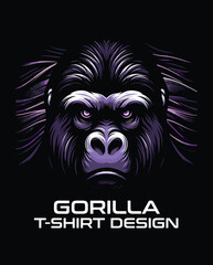 Gorilla Vector T Shirt Design 