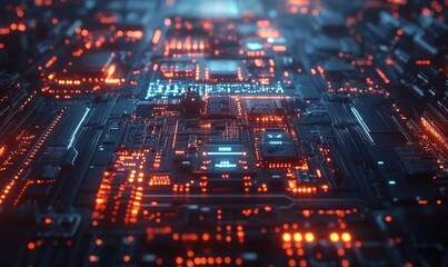 Obraz premium futuristic technology background, Generative AI