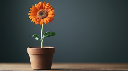 Fototapeta premium Falling Pot with Flower - Space for Text