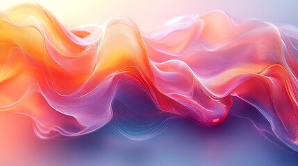 Obraz premium Intertwined fluid designs with vibrant palettes and smooth contours softly reflecting on a gradient background