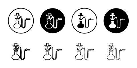 Hookah icon logo sign set vector outline