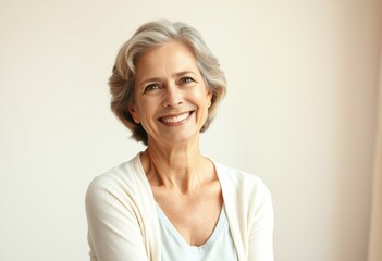 Fototapeta premium Half-length portrait of a woman with a warm smile