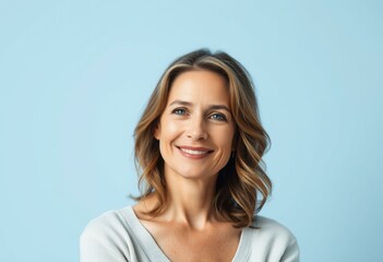 Naklejka premium Half-length portrait of a calm and serene woman