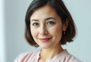 Obraz premium Half-length portrait of a female with a calm expression