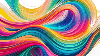 Obraz premium High-energy abstract illustration of bold splashes with expressive brushstrokes and fluid shapes. Features bright colors like electric blue, yellow, and fiery red, with layered textures and dynamic mo