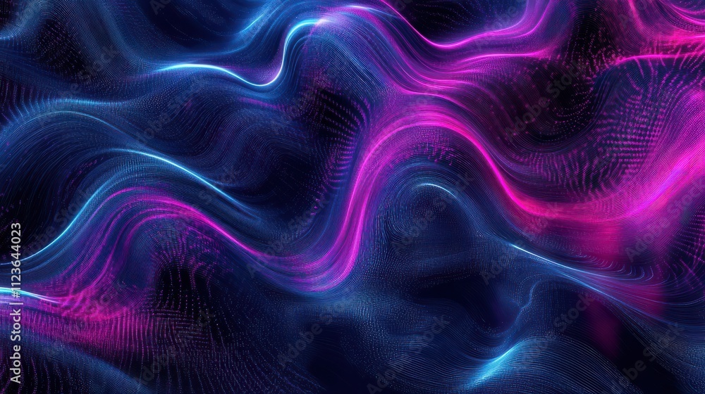 Poster futuristic big data stream. motion of digital data flow. data transmission channel