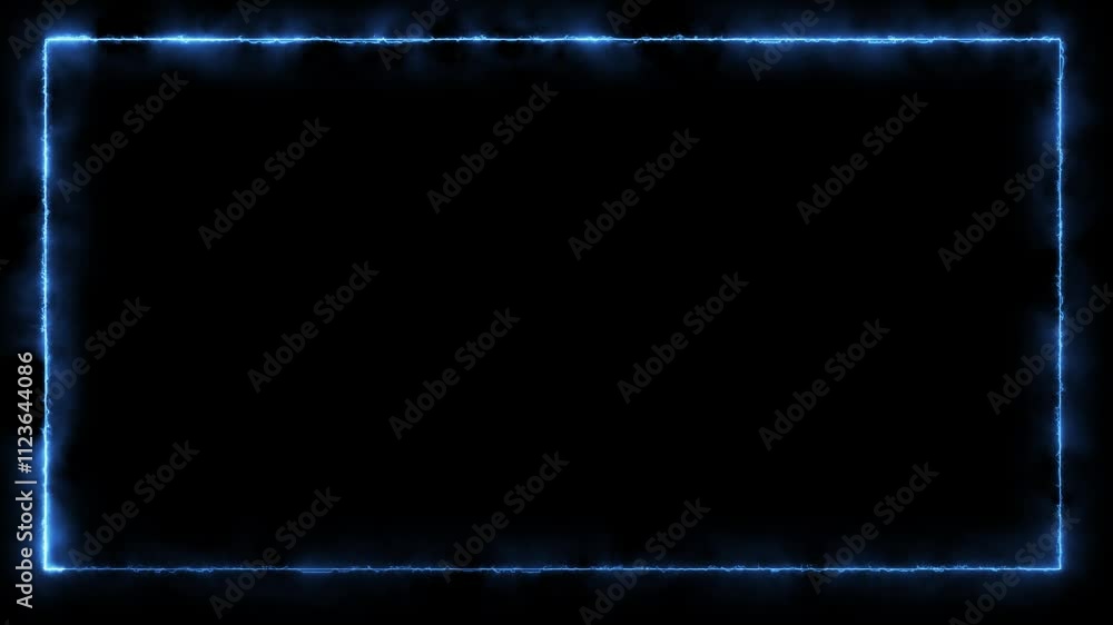 Poster rectangular neon shimmering luminous form on the background of a dirt forest surface seamless vaporw