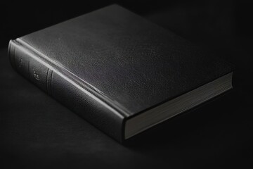 Dark and brooding black book mockup photography  captivating visual presentation