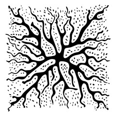 Naklejka premium hand-drawn abstract doodle pattern with bold lines – black vector