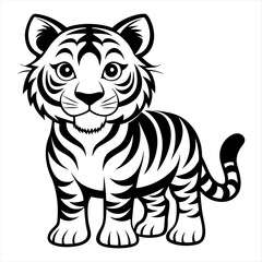 Majestic Tiger Silhouette with Striking Striped Design