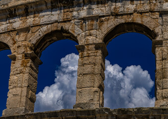 Amphitheater arena for gladiator fights in Pula