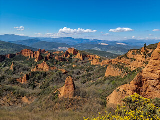 Ancient Roman gold mine in Spain, Red Mountains, Las Medulas, Spain