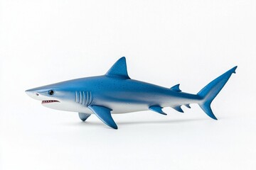 Fototapeta premium The Shortfin Mako Shark glides through the blue waters, a majestic predator of the ocean.