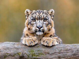 Fototapeta premium An image of a relaxed female snow leopard, Panthera uncia.
