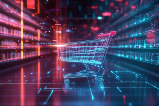 Innovative smart retail solutions  a futuristic shopping cart in a data driven environment
