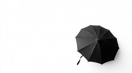   A monochrome snapshot captures a person with a black umbrella shielding their face, while a white backdrop adds contrast