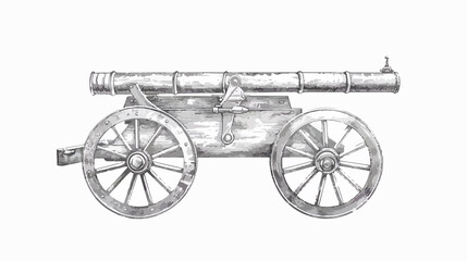 Fototapeta premium Detailed hand-drawn vintage cannon sketch engraving