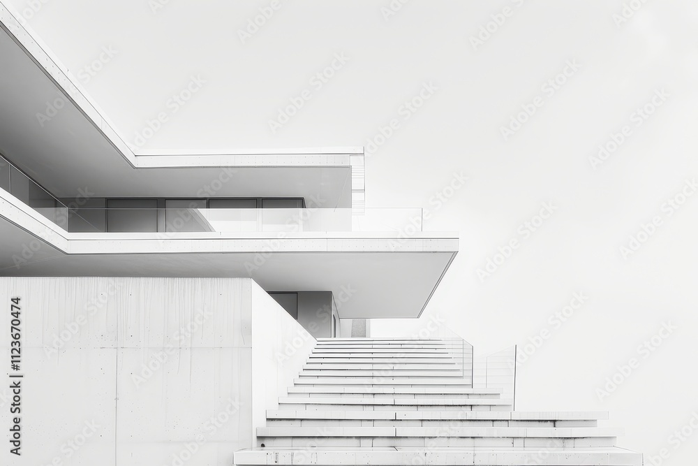 Poster minimalist interior design featuring natural light and greenery, showcasing a modern space with simp