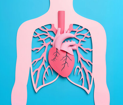 sch&eacute;ma du c&oelig;ur, anatomie humaine color&eacute; isol&eacute; avec espace vide pour du texte
