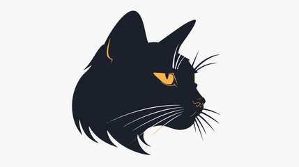 Obraz premium Cute Cat Icon Vector Illustration on White Background