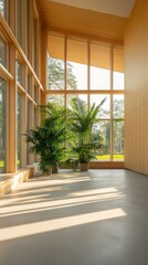 Fototapeta premium Sustainable Green Library with Open Design Promoting Learning and Well-Being