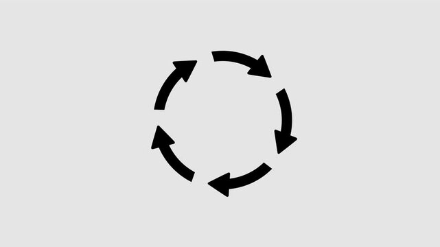Rotating arrows graphic animation. Alpha channel. Transparent background motion design. 4K resolution