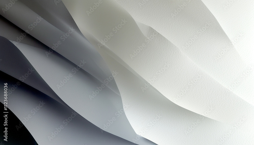 Poster intricate folds of layered paper creating an artful composition