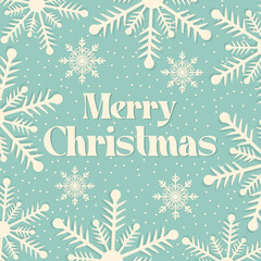 Obraz premium merry christmas card design in retro style flat illustration