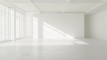 Fototapeta premium Contemporary Office Layout with Blank Wall Accent