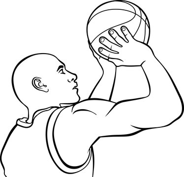 recommend clip art: 3 point shot basketball  vector illustration isolated on white background