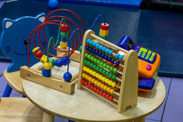 kids table with toys on top