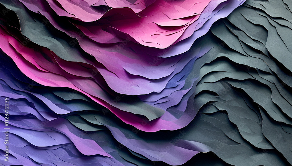 Poster layers of vibrant colors create a captivating abstract landscape