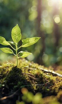 footprint climate agreements sustainability saving plant sources change efficient renewable sustainable carbon growing forest protect concept