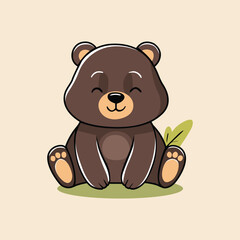 Obraz premium Cute Cartoon Bear Character Illustration