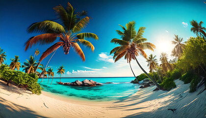 Fototapeta premium beach with palm trees