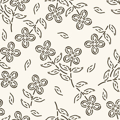 Seamless vintage pattern abstract. wonderful pink flowers, golden leaves on a dark blue background. vector texture . trend print for textiles