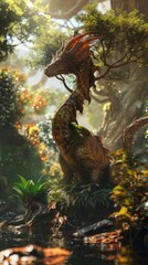 Obraz premium magical creature in a black cloak standing near a tree fantasy.