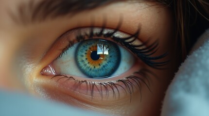 Fototapeta premium Woman Awakening in Bedroom Close-Up