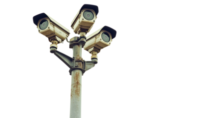 CCTV cameras on poles 