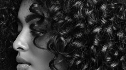 Fototapeta premium photo curly hair close up.