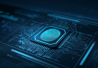 Futuristic digital processing of biometric fingerprint scanner for enhanced security and identity...