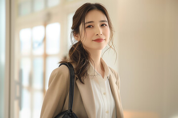 ジャケットスタイルで洗練された若い女性