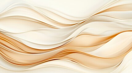 Obraz premium A soft, flowing abstraction of cream and beige waves, creating a soothing aesthetic with gentle curves and textures.