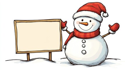 Picture of a cute Christmas doll wearing a red hat and scarf in winter.